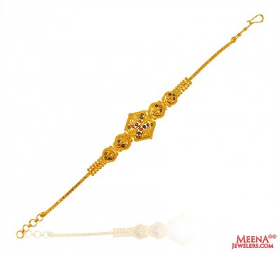 22K Gold Minakari Bracelet ( Ladies Bracelets )