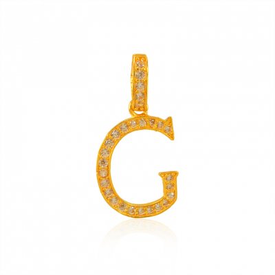 22Kt Gold Pendant with Initial(G) ( Initial Pendants )