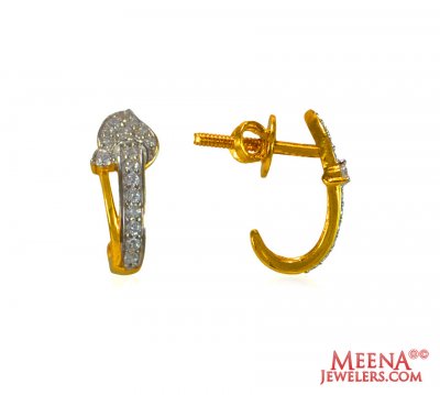 Gold Signity Earrings 22 kt ( Signity Earrings )