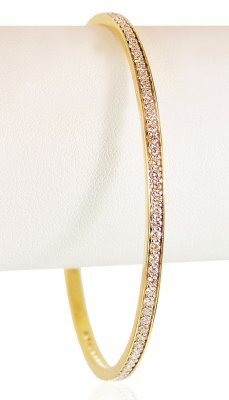 18Kt Gold Diamond Bangle 1 pc ( Diamond Bangles )