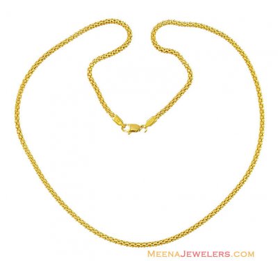 (16 Inch) 22K Gold Chain  ( Plain Gold Chains )