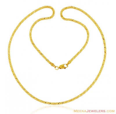 Gold Flat Chain (18 Inch) ( Plain Gold Chains )