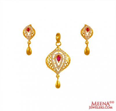 22K Gold  Pendant Set ( Fancy Pendant Set )