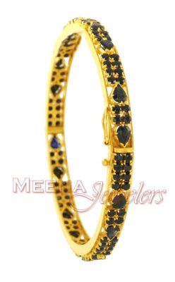 Gold Bangle with Sapphire ( Precious Stone Bangles )