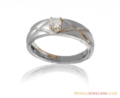 Single Solitaire Mens Ring 18K Gold ( Diamond Rings )