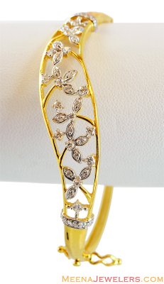 22K Gold Designer Signity Bangle ( Stone Bangles )