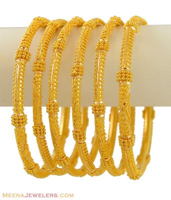 Gold Bangles (set of 6) ( Set of Bangles )