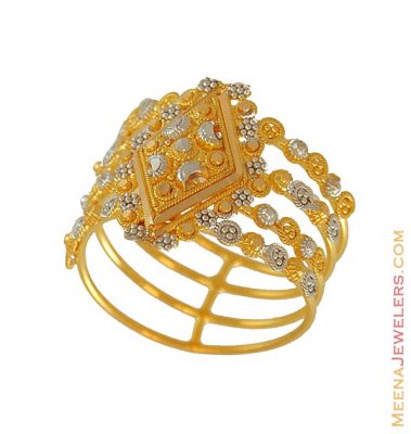 22K gold Two Tone Ring ( Ladies Gold Ring )