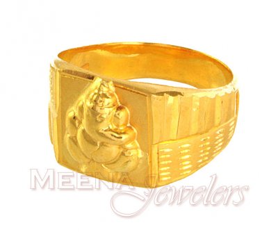 22kt Gold ring with Lord Ganesh ( Religious Rings )