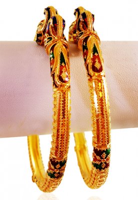 22Karat Gold Peacock Kada (2 Pcs) ( Kadas )