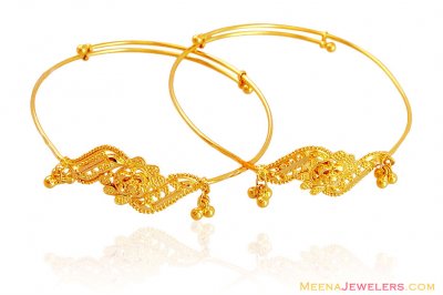 Fancy 22k Baby Kadas (2 Pc) ( Baby Bangles )