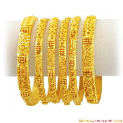 22k Designer Bangles Set(6 pcs) ( Set of Bangles )