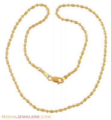 22Kt Gold Rice Chain ( 22Kt Gold Fancy Chains )