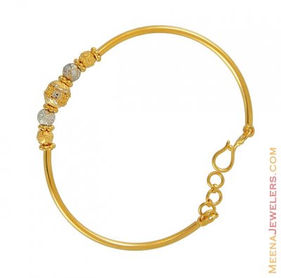 22k TwoTone Bangle Bracelet ( Gold Bangles )