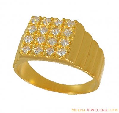 Mens Gold Ring (mat finish) ( Mens Signity Rings )