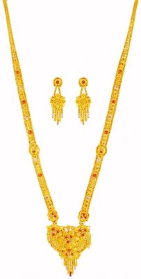 22Kt Three Tone  Gold Necklace Set ( 22 Kt Gold Sets )