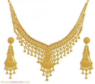 Indian Gold Necklace Set ( 22 Kt Gold Sets )