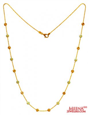 22Kt Gold Meenakari Chain ( 22Kt Gold Fancy Chains )