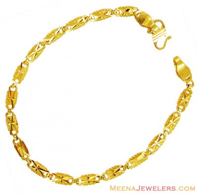 22K Fancy Ladies Thin Bracelet  ( Ladies Bracelets )