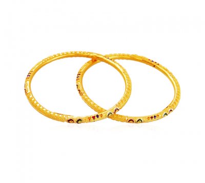 Gold Kids Meena Bangle (2 Pcs) ( Baby Bangles )