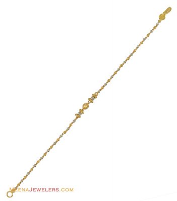 22k Two Tone Bracelet ( Ladies Bracelets )