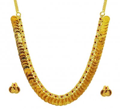 22K Laxmi Devi Kasu Mala (Set) ( 22 Kt Gold Sets )