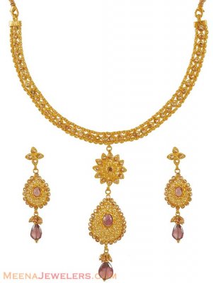 Antique Necklace Set (22k gold) ( Antique Necklace Sets )