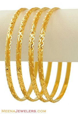 Yellow Gold Bangles Set (22k) ( Set of Bangles )