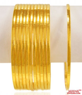 22 Kt Machine Bangles Set (12 PC) ( Set of Bangles )