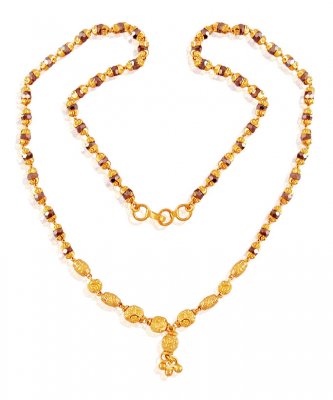 22K Gold Designer Crystal Chain ( 22Kt Gold Fancy Chains )