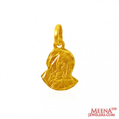 22Kt Gold Mother Mary Pendant ( Jesus Cross Pendants )