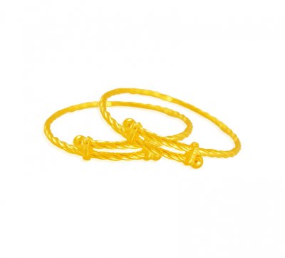 22K Gold Baby Kada (2PCs) ( Baby Bangles )