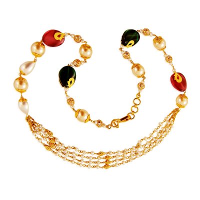 22kt Gold Pearls Chain ( 22Kt Gold Fancy Chains )