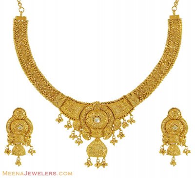 22k Designer Filigree Set ( 22 Kt Gold Sets )