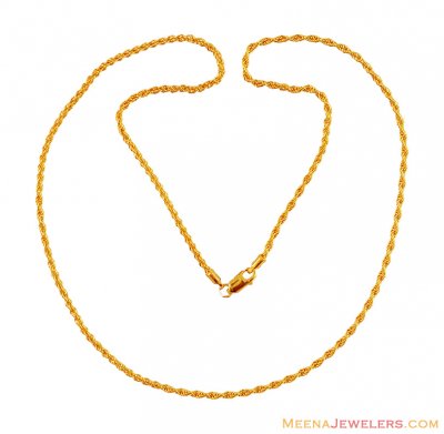 22K Gold Fancy Chain (20 Inch) ( Plain Gold Chains )