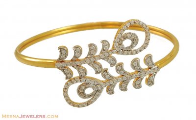 22K Gold Bangle (Cuff style) ( Stone Bangles )