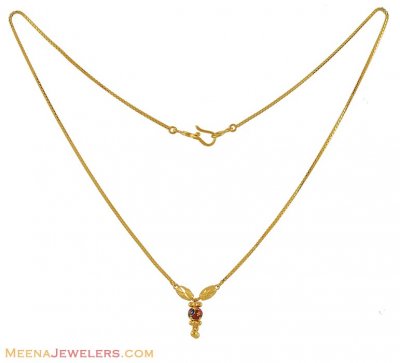 22Kt Gold MeenaKari Chain ( 22Kt Gold Fancy Chains )