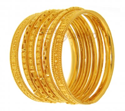 22Kt Gold Handmade Bangles ( Set of Bangles )