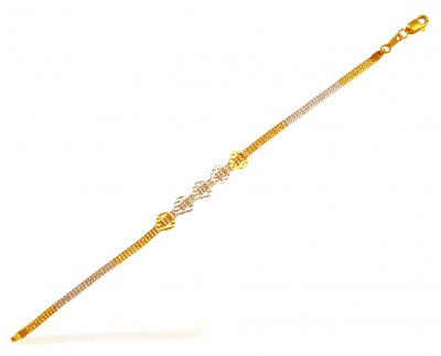 22 Kt Gold Two Tone Bracelet ( Ladies Bracelets )