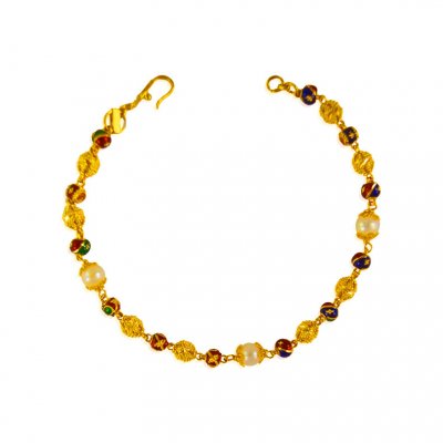 22 kt Gold Meenakari Bracelet  ( Ladies Bracelets )