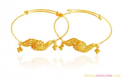 Designer 22k Gold Baby Kadas (1 Pc) ( Baby Bangles )