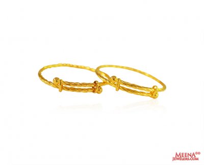 22K Gold Baby Kada (2PC) ( Baby Bangles )