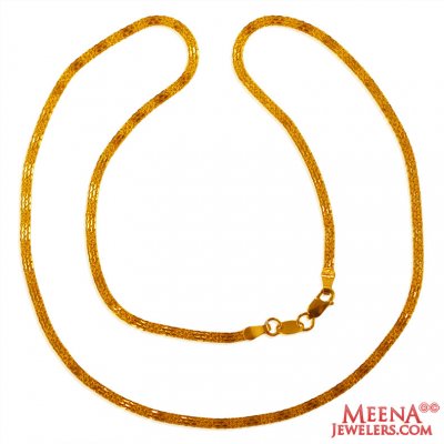 22kt Gold Flat Chain   ( Plain Gold Chains )