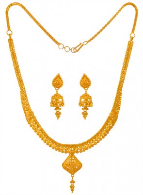 22 Karat Gold Necklace Earring Set ( 22 Kt Gold Sets )