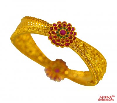 22 Kt Gold Precious Stone Kada ( Precious Stone Bangles )