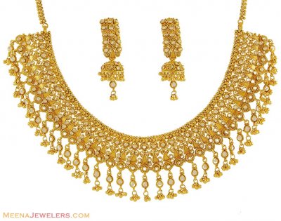 22k Designer Polki Set ( 22 Kt Gold Sets )