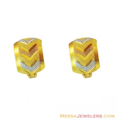 Fancy 3 Tone ClipOn Earrings 22K ( Clip On Earrings )