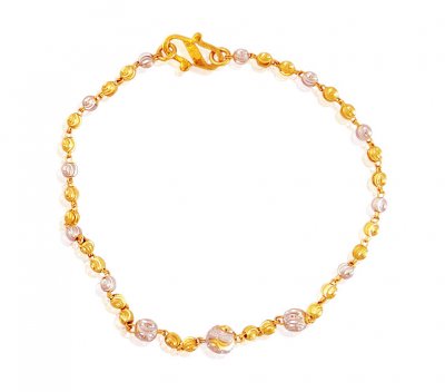 22K Fancy Balls Bracelet 2 Tone  ( Ladies Bracelets )