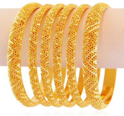 4 PCs 22K Bangles Set ( Set of Bangles )