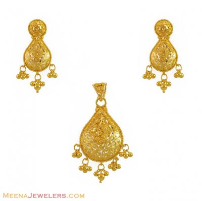 22K Yellow Gold Pendant Set ( Gold Pendant Sets )